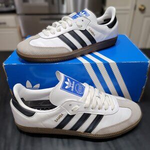 Adidas Men's Samba OG Sneakers Size 7 White/Black/Gray/Brown Gum Sole B75806